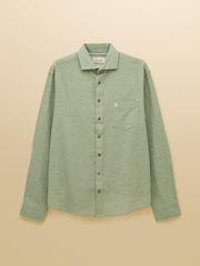 Joules Linen Blend Mint Green Long Sleeve Shirt - Image 14 of 14