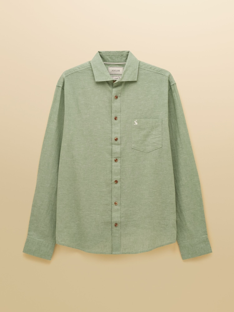 Joules Linen Blend Mint Green Long Sleeve Shirt - Image 14 of 14 Joules Linen Blend Mint Green Long Sleeve Shirt - Image 14 of 14