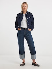 JD Williams Blue Turn Up Straight Leg Jeans - Image 1 of 4
