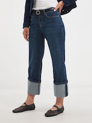 JD Williams Blue Turn Up Straight Leg Jeans - Image 4 of 4