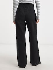 JD Williams Black Elasticated Waist Wide Leg Jeans - Image 2 of 4