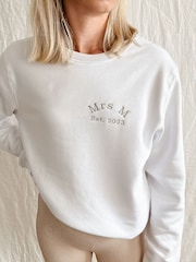 Personalised Newlywed Embroidered Sweatshirt by Koko Blossom - Image 1 of 2