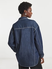 JD Williams Blue Oversized Denim Shirt - Image 3 of 5