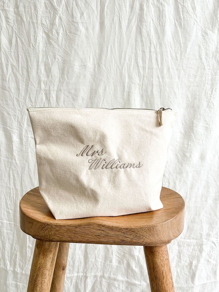 Koko Blossom Personalised Newlywed Embroidered Pouch - Image 2 of 2