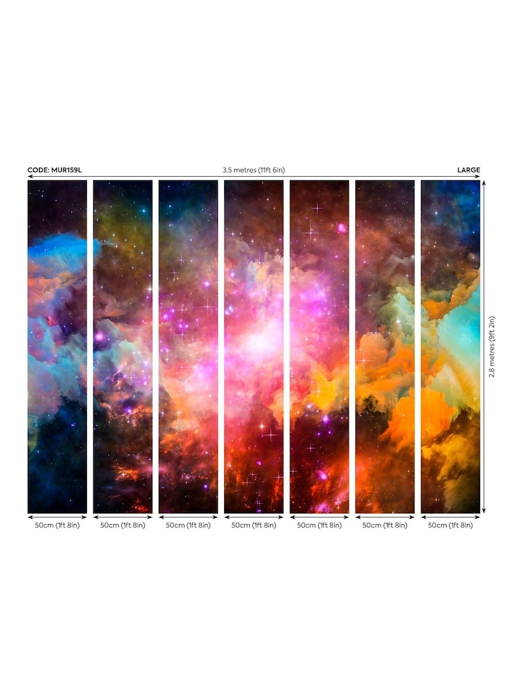 Origin Murals Multi Galaxy Stars 3.5M x 2.8M Wall Mural - Image 3 of 3