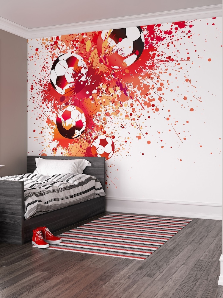 Origin Murals Red Football Splash 3.5M x 2.8M Wall Mural - Image 1 of 3