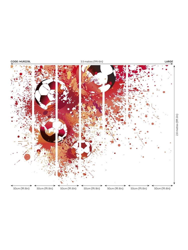 Origin Murals Red Football Splash 3.5M x 2.8M Wall Mural - Image 3 of 3