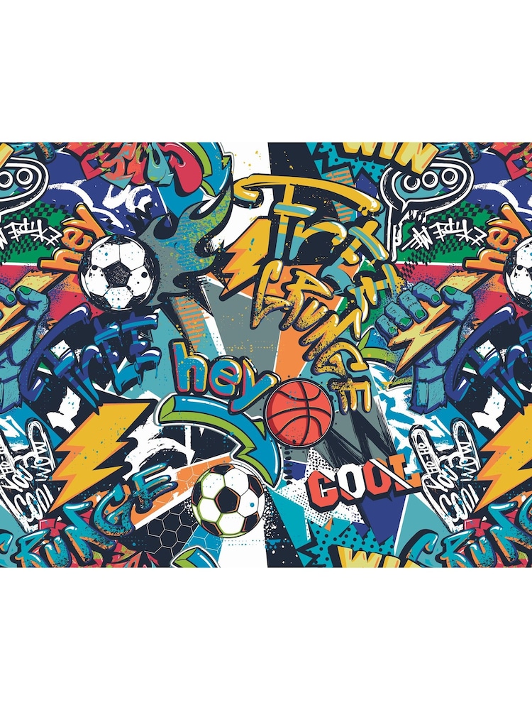 Origin Murals Blue Sports Graffiti 3.5M x 2.8M Wall Mural - Image 2 of 3