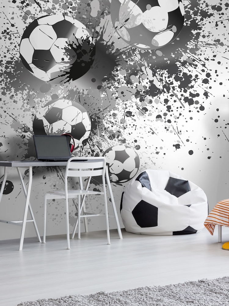 Origin Murals Grey Football Splash 3.5M x 2.8M Wall Mural - Image 1 of 3