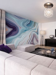 Origin Murals Soft Teal Marbled Ink 3.5M x 2.8M Wall Mural - Image 1 of 3
