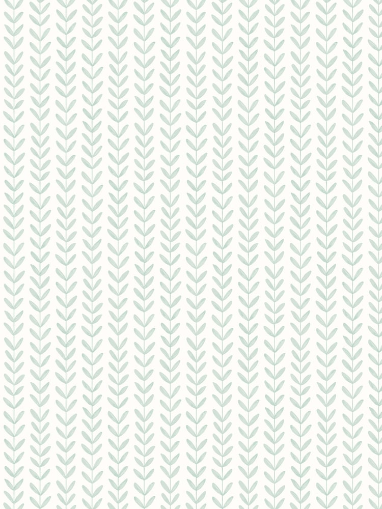 Hoopla Walls Duckegg Ditsy Leaf Stripe A4 Wallpaper Sample - Image 1 of 1 Hoopla Walls Duckegg Ditsy Leaf Stripe A4 Wallpaper Sample - Image 1 of 1