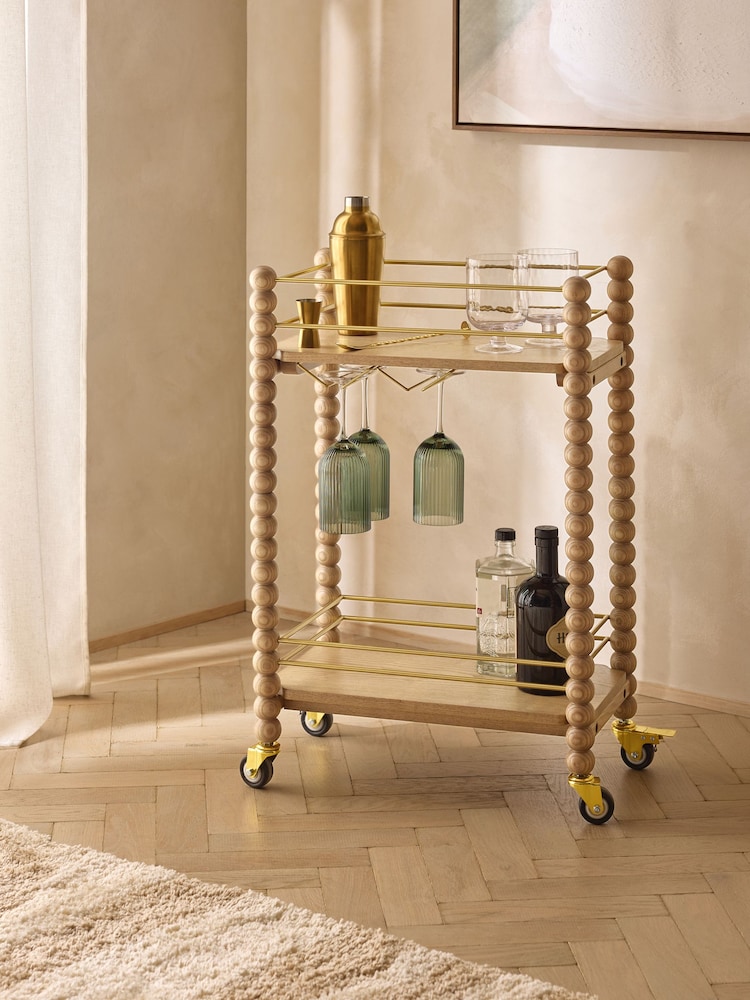 Wood Bobbin Bar Trolley - Εικόνα 1 από 9