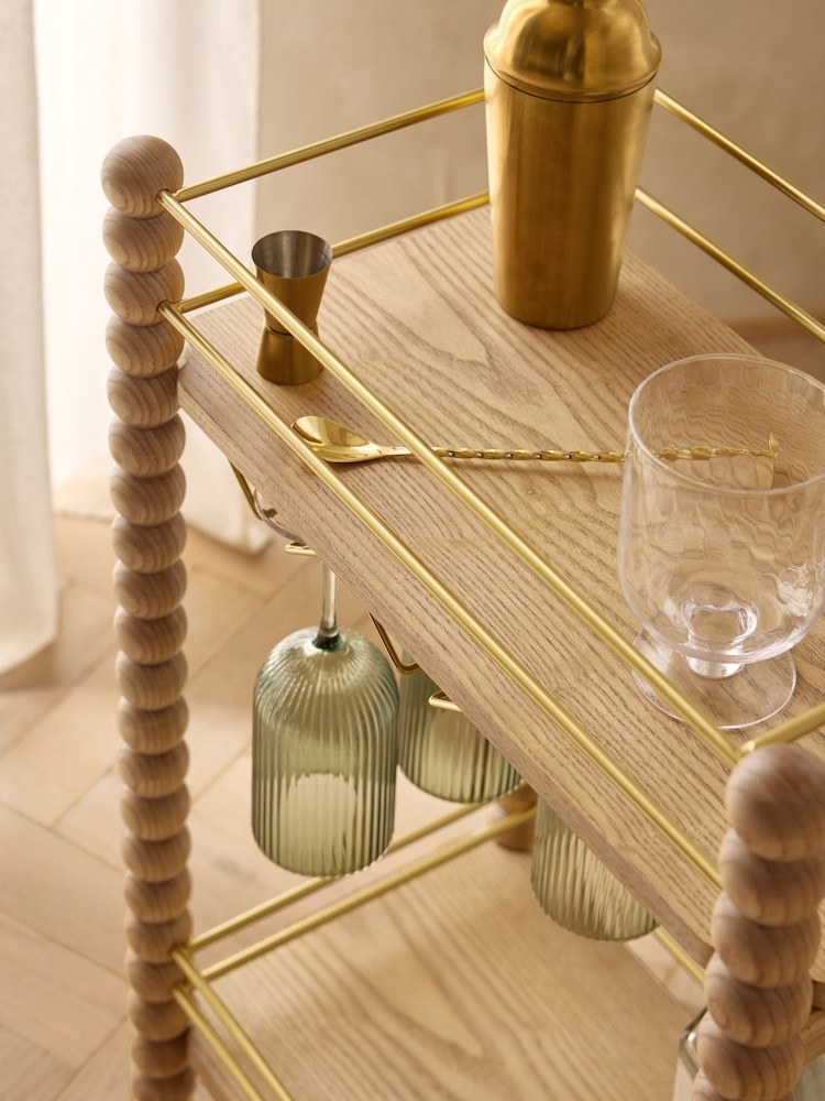 Wood Bobbin Bar Trolley - Εικόνα 2 από 9