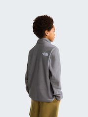 Γκρι - Φλις πουλόβερ The North Face Glacier Έφηβοι Quarter με φερμουάρ - Εικόνα 2 του 4