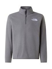 Γκρι - Φλις πουλόβερ The North Face Glacier Έφηβοι Quarter με φερμουάρ - Εικόνα 3 του 4