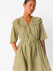 Whistles Petite Cotton Frill Mini Dress - Imagen 2 de 5