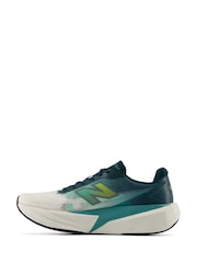 New Balance White/Aqua Rebel v5 Running Trainers - Image 2 of 14