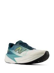 New Balance White/Aqua Rebel v5 Running Trainers - Image 5 of 14