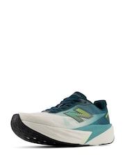 New Balance White/Aqua Rebel v5 Running Trainers - Image 6 of 14