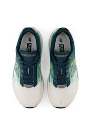 New Balance White/Aqua Rebel v5 Running Trainers - Image 9 of 14
