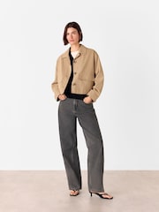 Whistles Nude Short Cotton Trench Jacket - Image 3 of 5