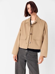 Whistles Nude Short Cotton Trench Jacket - Image 4 of 5