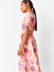 Whistles Pink Petite Floral Print Button Front Jumpsuit - Image 3 of 5