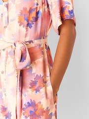 Whistles Pink Petite Floral Print Button Front Jumpsuit - Image 5 of 5