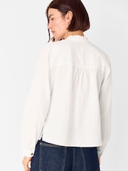 Whistles White Textured Frill Shirt - Image 2 of 5