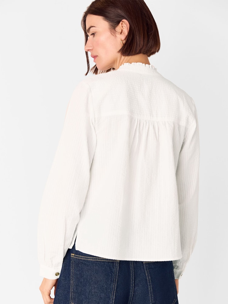 Whistles White Textured Frill Shirt - Image 2 of 5