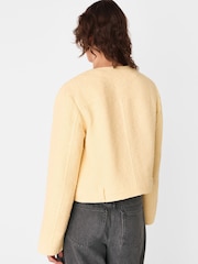 Whistles Yellow Textured Collarless Jacket - Image 2 of 5