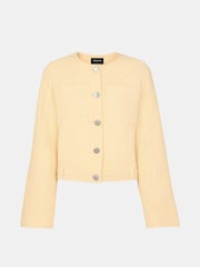 Whistles Yellow Textured Collarless Jacket - Image 5 of 5