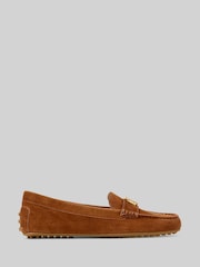 Lauren Ralph Lauren Barnsbury Leather Logo Brown Loafers - Image 1 of 4