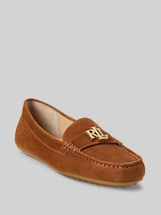 Lauren Ralph Lauren Barnsbury Leather Logo Brown Loafers - Image 3 of 4