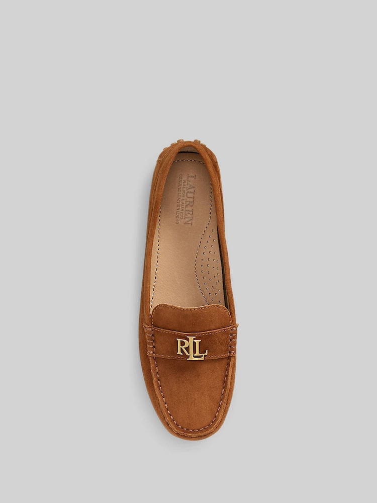 Lauren Ralph Lauren Barnsbury Leather Logo Brown Loafers - Image 4 of 4