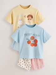 أزرق/أصفر - Top & Shorts Set 2 Pack (3mths-7yrs) - صورة 1 من 12