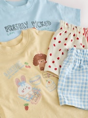 أزرق/أصفر - Top & Shorts Set 2 Pack (3mths-7yrs) - صورة 11 من 12