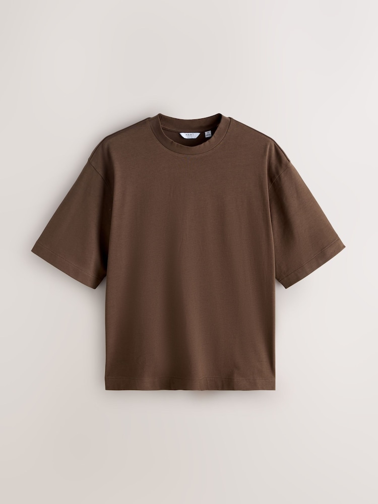 Brown Chocolate Boxy Heavyweight T-Shirt - Image 1 of 3 Brown Chocolate Boxy Heavyweight T-Shirt - Image 1 of 3