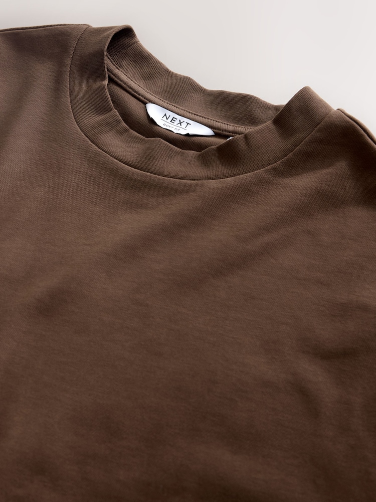 Brown Chocolate Boxy Heavyweight T-Shirt - Image 3 of 3 Brown Chocolate Boxy Heavyweight T-Shirt - Image 3 of 3