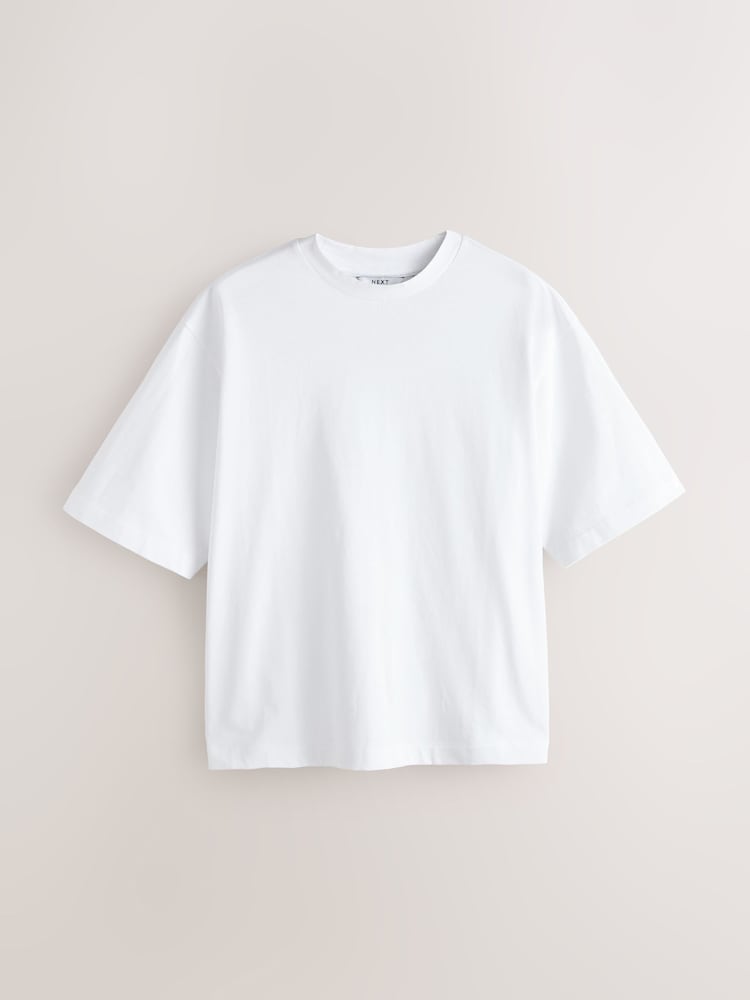 White Boxy Heavyweight T-Shirt - Image 1 of 3 White Boxy Heavyweight T-Shirt - Image 1 of 3