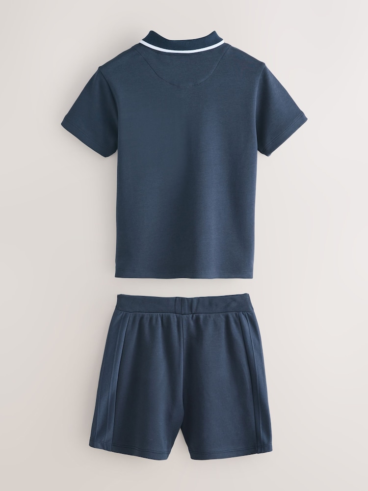 Baker by Ted Baker Textured Polo Shirt and Shorts Set - Image 2 of 6