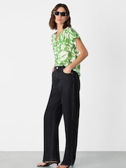 Whistles Green Floral Print Keyhole Blouse - Image 3 of 4