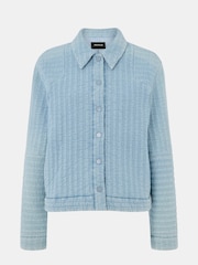 Whistles Blue Cotton Quilted Chambray Jacket - Image 5 of 5