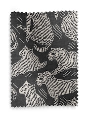 Leopard Icon Print Black Upholstery Swatch - Image 1 of 1