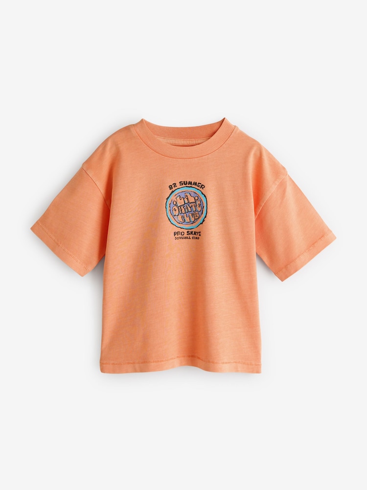 Orange Graphic Summer T-Shirt - Image 1 of 1 Orange Graphic Summer T-Shirt - Image 1 of 1