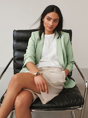 ピスタチオグリーン - リラックス ギャザースリーブ ブレザー - 画像 1 / 5