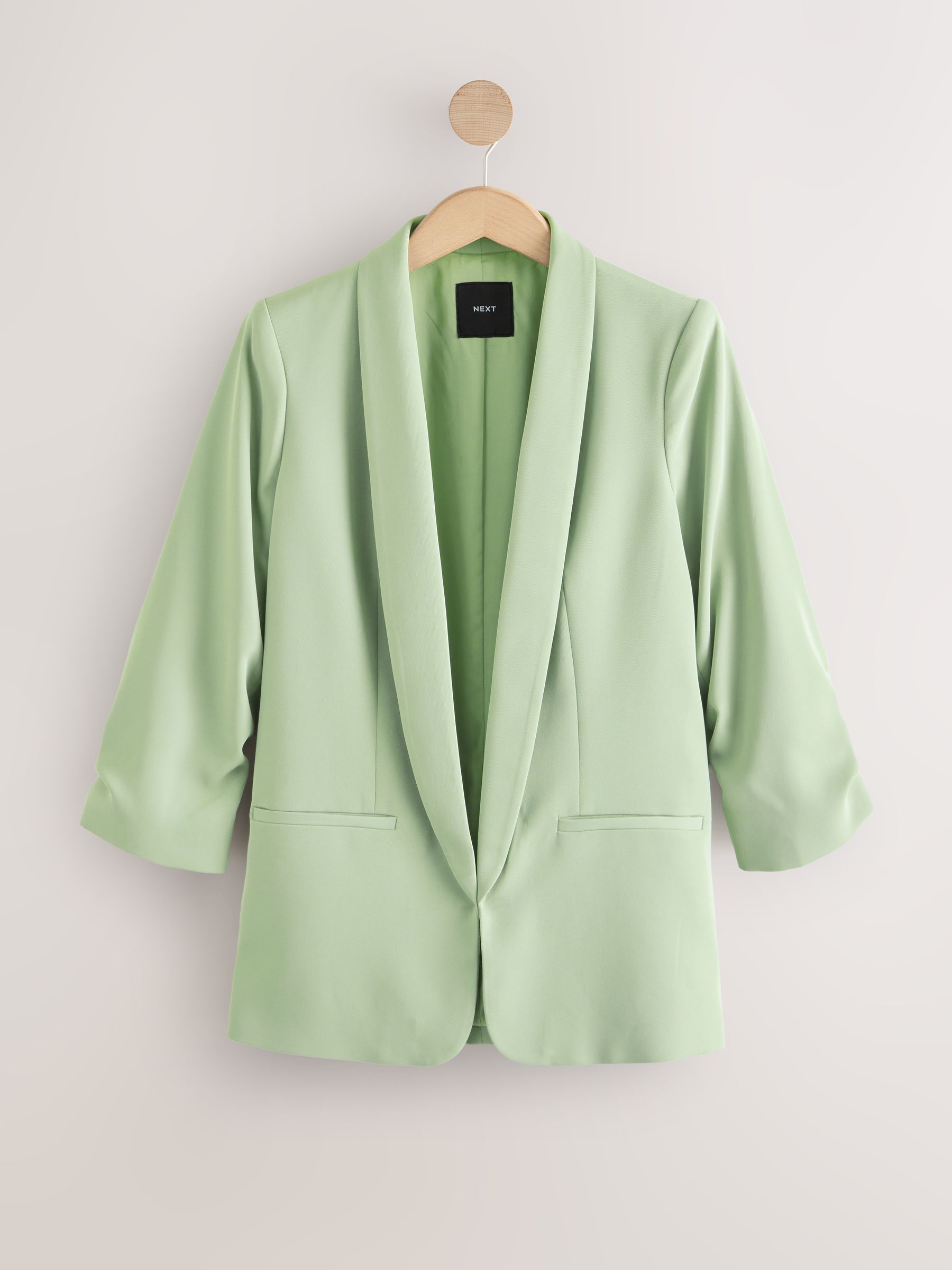 Buy Sage Green Relaxed Ruched Sleeve Blazer from Next USA