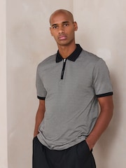 Mono N. Premium Pattern Quarter Zip Polo Shirt - Image 1 of 3