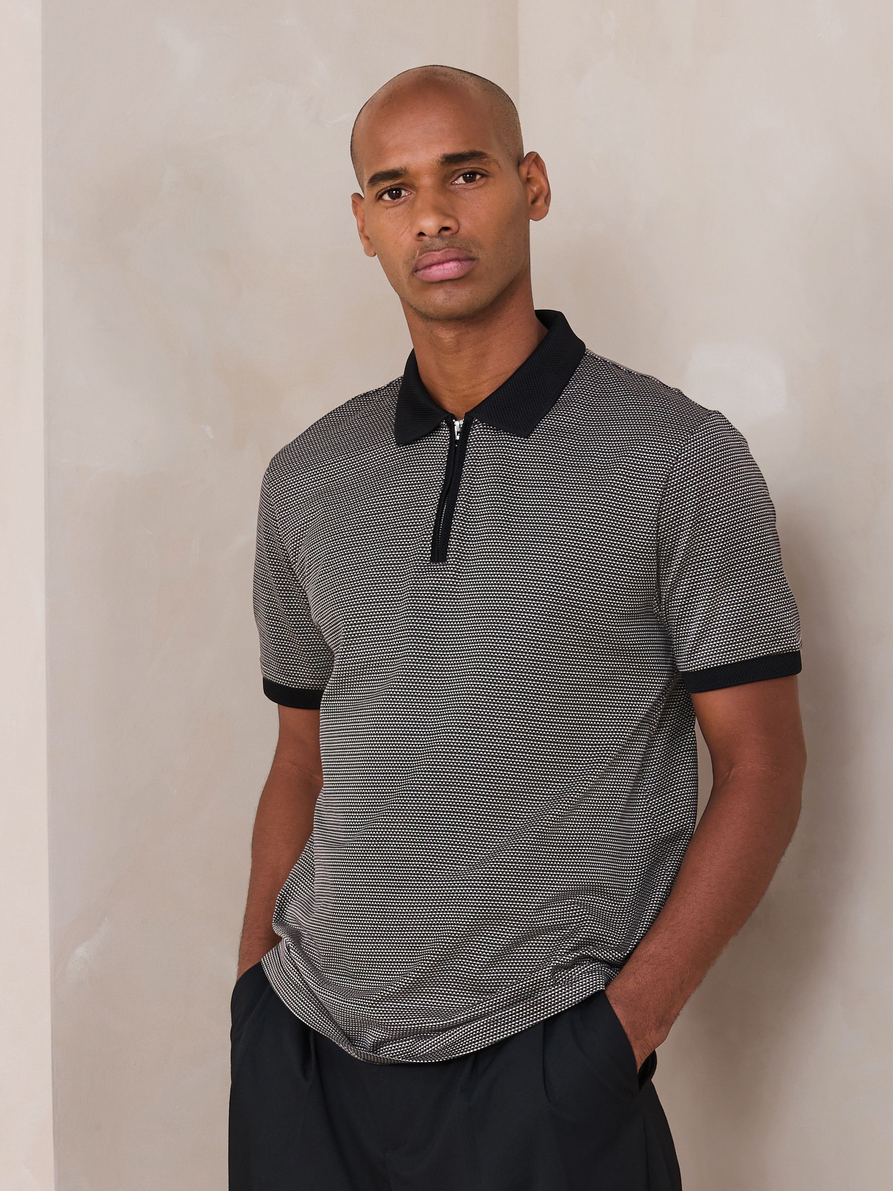 Buy Mono Pattern Polo Shirt from Next USA