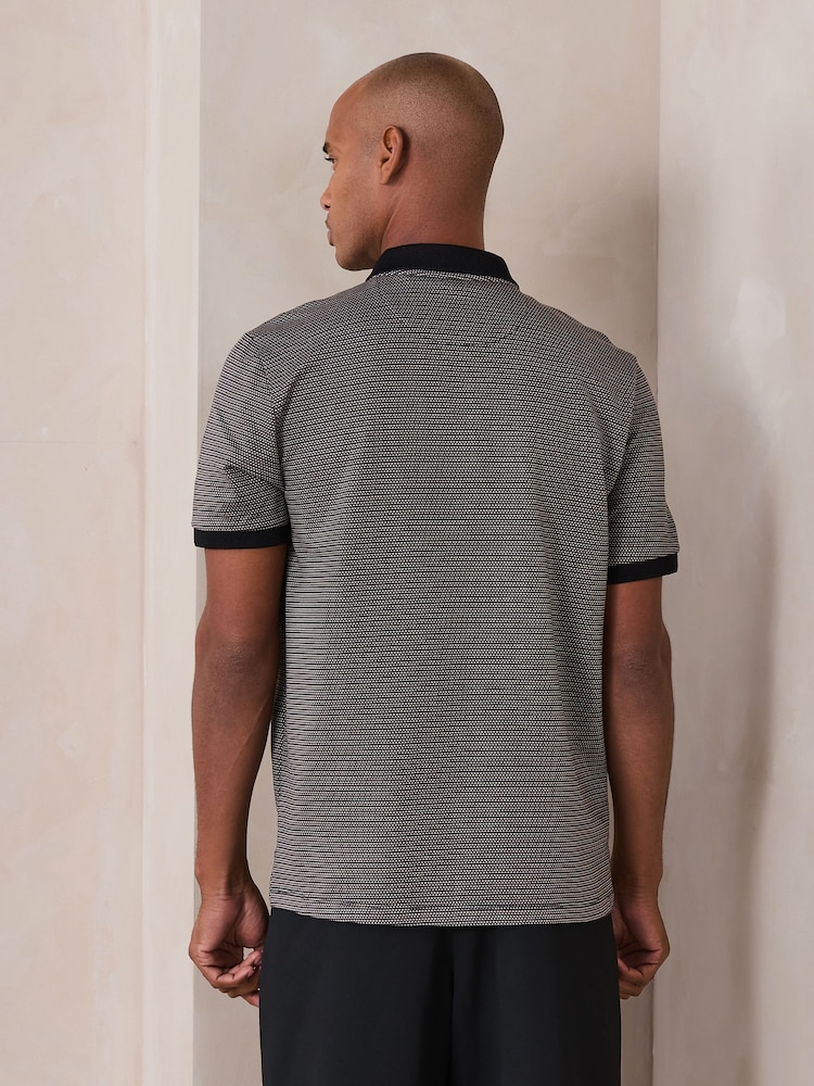 Mono N. Premium Pattern Quarter Zip Polo Shirt - Image 2 of 3